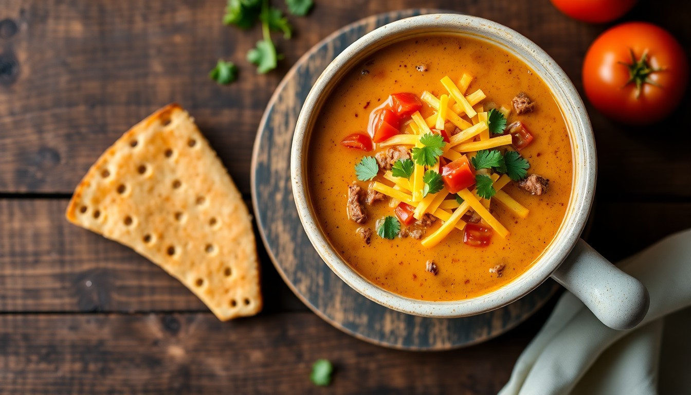 Creamy Keto Taco Soupwith Ground Beef