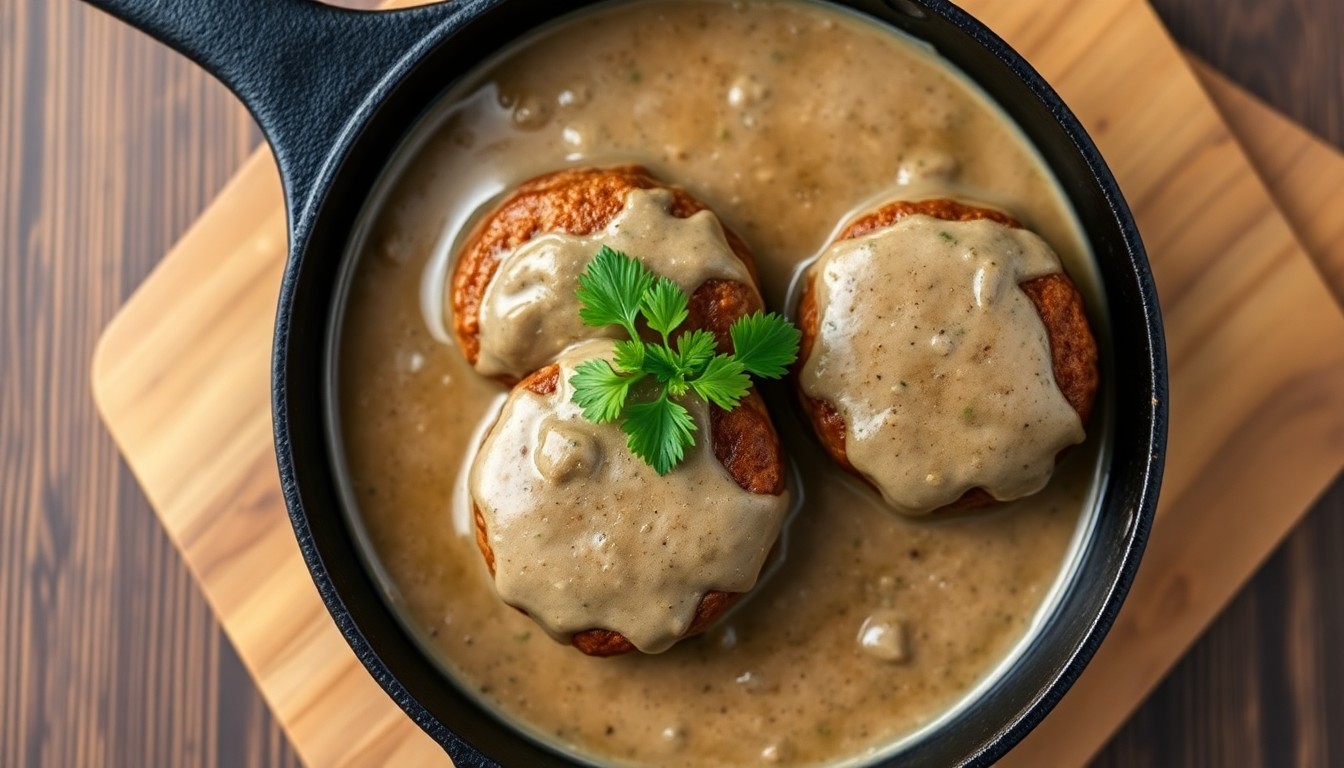 Low-Carb Salisbury Steakwith Mushroom Gravy
